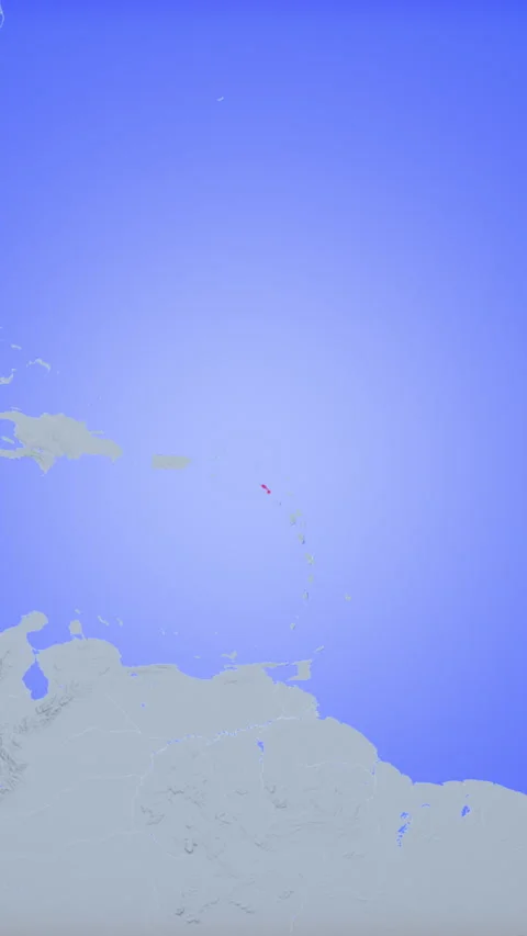 Location and red map of Saint Kitts and Nevis on the earth in vertical format Stock Footage 331470205