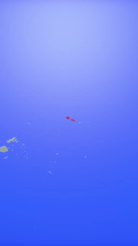 Location and red map of Samoa on the earth in vertical format 库存影片 331471506