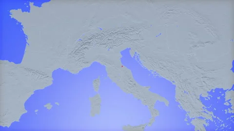 Location and red map of San Marino on the earth Видео 330421855