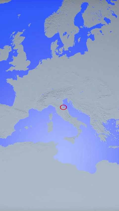 Location and red map of San Marino on the earth in vertical format Stock Footage 331471856