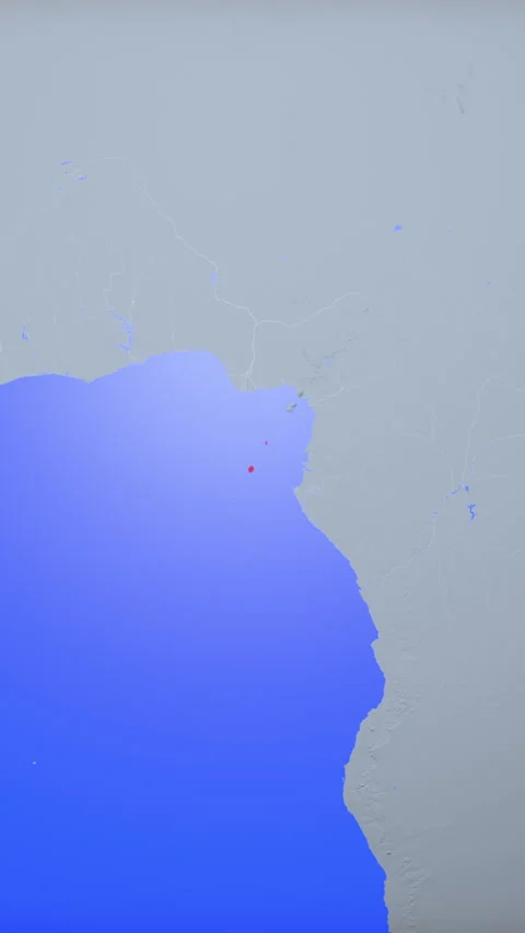 Location and red map of Sao Tome and Principe on the earth in vertical format Stock Footage 331472068