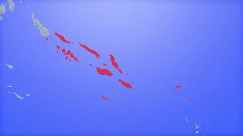 Location and red map of Solomon Islands on the earth Vidéo 330430473