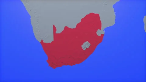 Location and red map of South Africa on the earth Vidéo 330431206