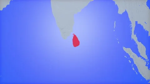 Location and red map of Sri Lanka on the earth Видео 330432895