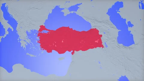 Location and red map of T rkiye on the earth Vidéo 330463984