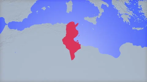 Location and red map of Tunisia on the earth 스톡 동영상 330442557