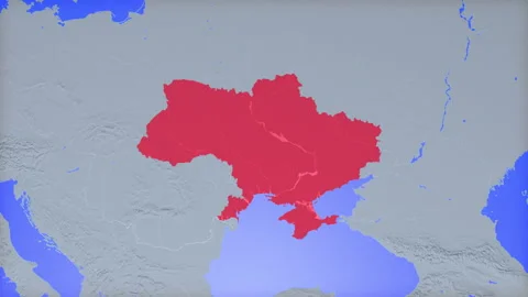 Location and red map of Ukraine on the earth Vídeos de archivo 330467708