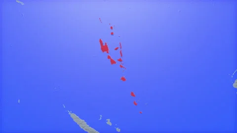 Location and red map of Vanuatu on the earth Stock Footage 330993687