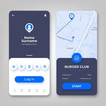 Location app interface Stock Illustration