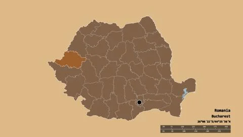 Location of Arad, county of Romania. Pattern Stock Illustration