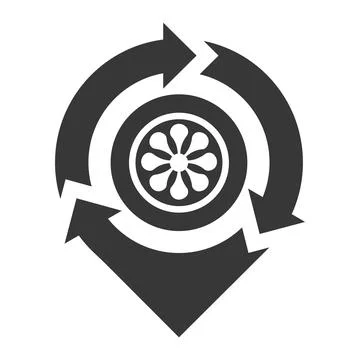 Location Arrow Wheel vector Logo Design Transport Service Icon Stock Illustration
