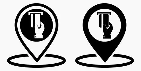 Location of the ATM. Stock Illustration