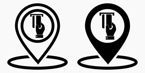 Location of the ATM. Stock Illustration