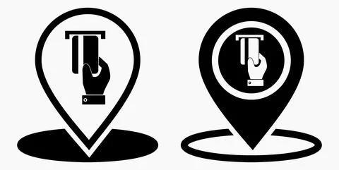 Location of the ATM. Stock Illustration