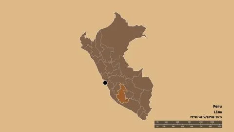 Location of Ayacucho, region of Peru. Pattern 스톡 일러스트