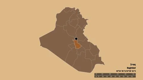Location of Babil, province of Iraq. Pattern Illustrazione stock