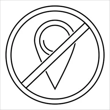 Location barring icon on white background. Vector illustration Stock Illustration