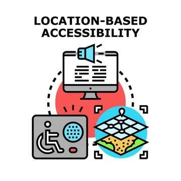 Location based accessibility information for people with disabilities イラスト素材