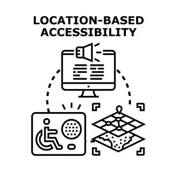 Location based accessibility information for people with disabilities Stock Illustration