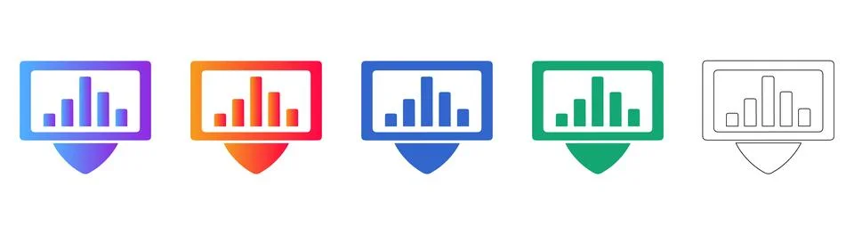 Location Based Data Analytics Icons Stock Illustration