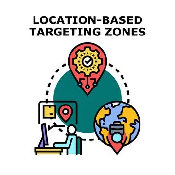 Location based targeting zones concept illustration Stock Illustration