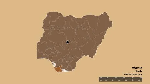 Location of Bayelsa, state of Nigeria. Pattern 스톡 일러스트