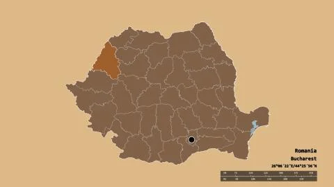 Location of Bihor, county of Romania. Pattern Stock Illustration