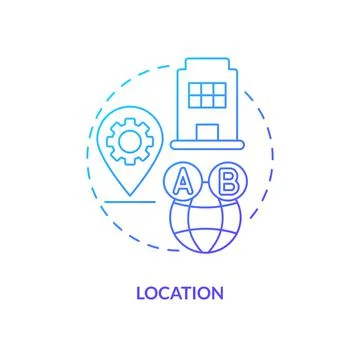 Location blue gradient concept icon Stock Illustration