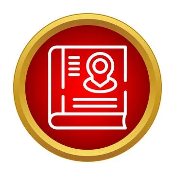 Location book with pin icon for guide Stock Illustration