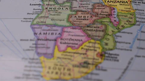 Location of Botswana, Political Map with Defocus To Clear Background Stock Footage 326628285