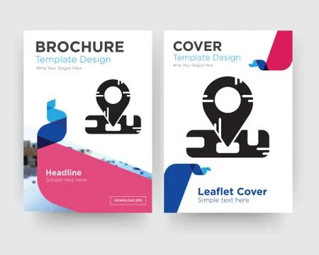 Location brochure flyer design template Free Stock Illustration