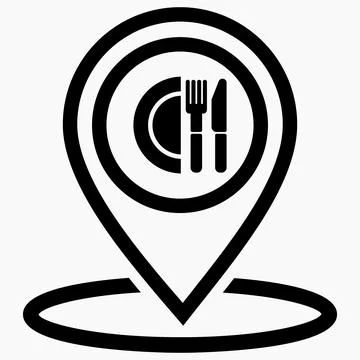 Location of the cafe. Illustrazione stock