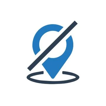Location Cancel Icon Illustrazione stock