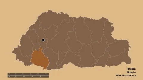 Location of Chhukha, district of Bhutan. Pattern Stock Illustration