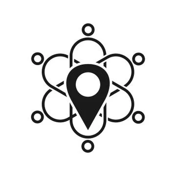 Location Commitment Teamwork Together Black Logo Stock Illustration