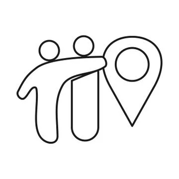 Location Commitment Teamwork Together Outline Logo 스톡 일러스트