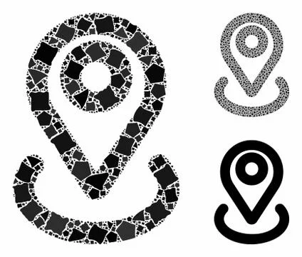 Location Composition Icon of Raggy Elements Stock Illustration