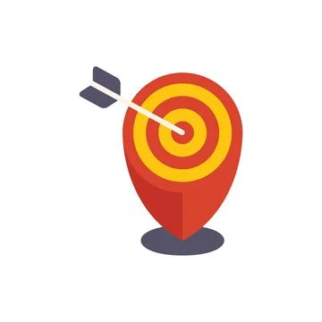 Location control icon flat vector. Center plan Stock Illustration