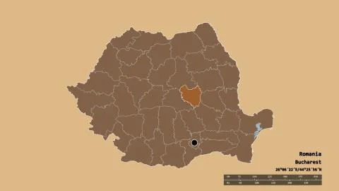 Location of Covasna, county of Romania. Pattern Stock Illustration