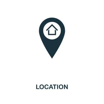 Location creative icon. Simple element illustration. Location concept symbol Stock Illustration