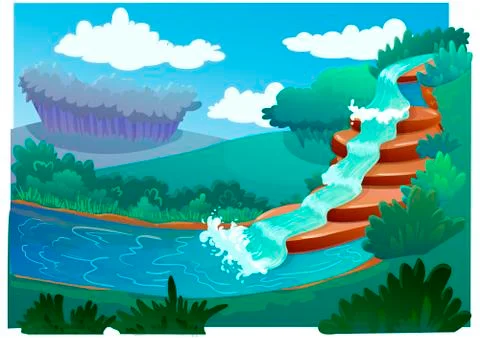 Location with creek Stock Illustration