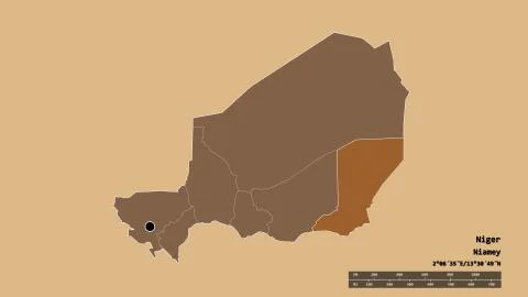 Location of Diffa, department of Niger. Pattern Illustrazione stock