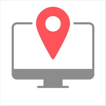 Location. Display. Home office. Vector icon. Stock Illustration
