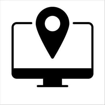 Location. Display. Home office. Vector icon. Stock Illustration