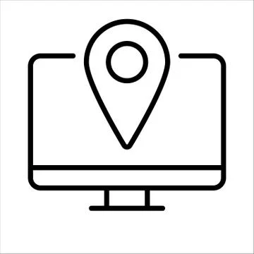 Location. Display. Home office. Vector icon. Stock Illustration