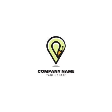 Location duck logo Design vector Illustrazione stock