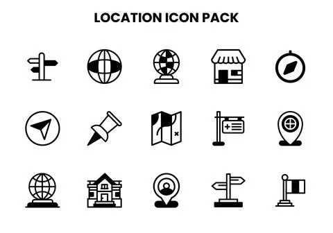 Location DuoTone Graphics Icons Pack Ilustración de archivo