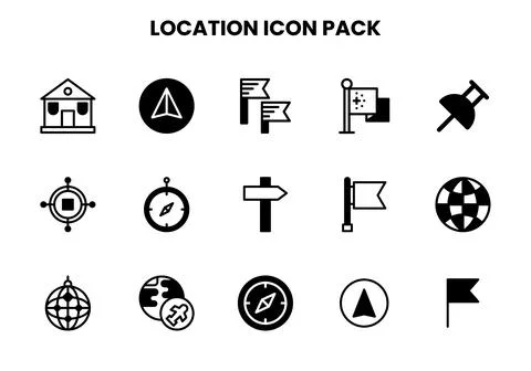 Location DuoTone Scalable Icons Pack Illustrazione stock