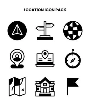 Location DuoTone Vector Icons Pack Ilustración de archivo