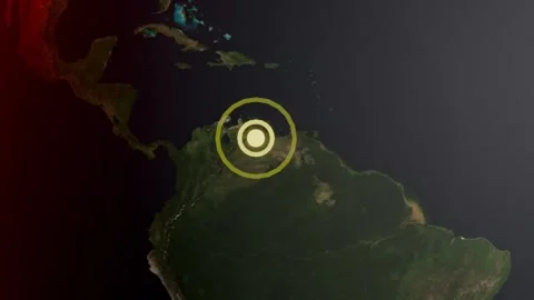 Location of the earthquake in venezuela Stock Footage 337740703